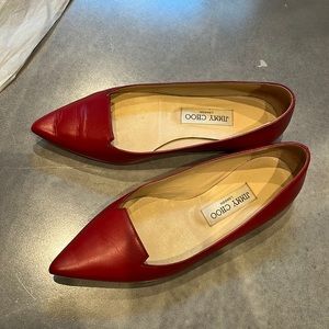 Gently loved Jimmy Choo red loafers